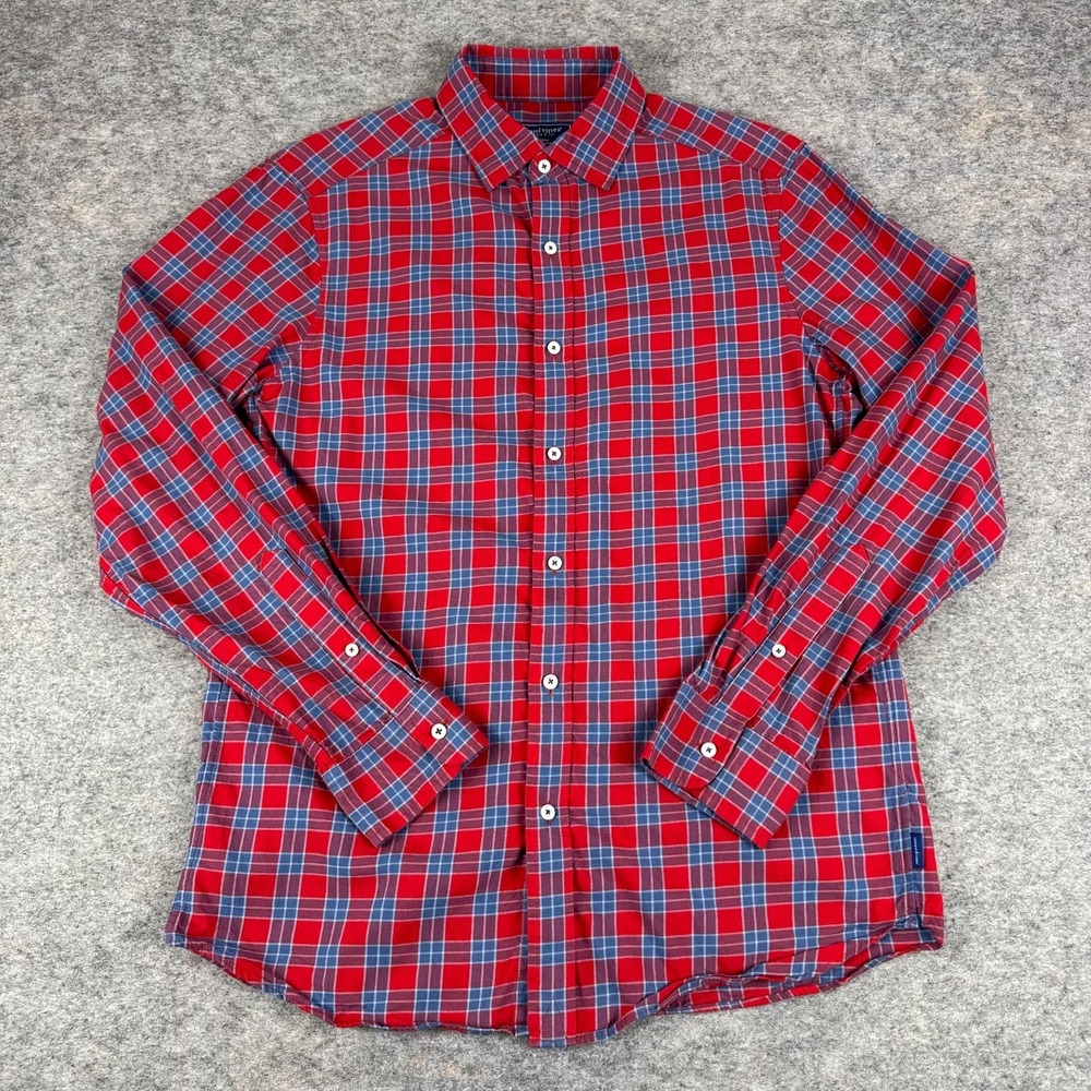 Vineyard Vines With Cashmere Button Up Shirt Long Sleeve Plaid Mens Small S